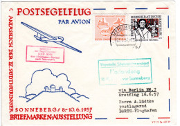 DDR 1957, Segelflug Brief V. Meiningen M. Notlandung Dolmar B. Sonneberg - Briefe U. Dokumente