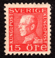 Schweden 179 I WB **, Postfrische 15 öre Gustav V. 4seitig Gezähnt - Sonstige & Ohne Zuordnung