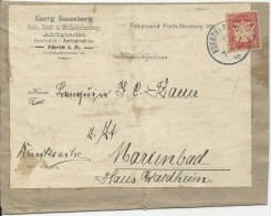 Bayern 1898, EF 10  Pf. Auf Zeitungs Schleife V Fürth N. Marienbad, Österreich - Briefe U. Dokumente