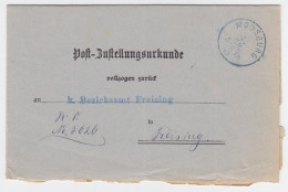 Bayern 1905, K1 MOOSBURG Auf Zustellungsurkunde N. Freising. #2060 - Cartas & Documentos
