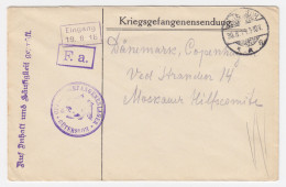 DR 1916, GÜTERSLOH, Offiziers KGF POW Zensur Brief N. Dänemark. #1986 - Lettres & Documents