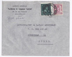 Belgien 1947, 5 F. -10% (Überdr.rot) Van Aker Auf Luftpost Brief N Schweden.#935 - Altri & Non Classificati