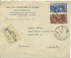 Italien 1947, 15+20 L. Auf Einschreiben Brief V. Bari I.d. Schweiz. #1033 - Unclassified
