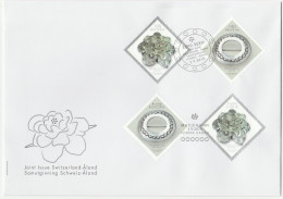 Aland Suisse 2015 FDC Mixte Emission Commune Bijoux Broches Aland Switzerland Joint Issue Jewelry Mixed FDC - Emissions Communes