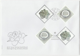 Aland Suisse 2015 FDC Mixte Emission Commune Bijoux Broches Aland Switzerland Joint Issue Jewelry Mixed FDC - Gezamelijke Uitgaven