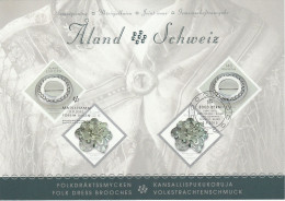 Aland Suisse 2015 Carte Mixte Emission Commune Bijoux Broches Aland Switzerland Joint Issue Jewelry Mixed Card - Gemeinschaftsausgaben