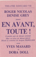 Billet De Théâtre " En Avant Toute " Avec Roger Nicolas Et Denise Grey - Toegangskaarten