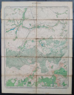 Carte Topographique Toilée Militaire STAFKAART 1870 JURBISE Erbaut Maisieres Nimy Ghlin Verrerie Masnuy St Jean Pierre - Topographische Kaarten