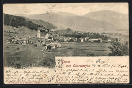 AK Oberstaufen, Gesamtansicht Mit Umgebung Und Bergen  - Oberstaufen