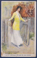 CPA 1 Euro Femme En Pied Illustrateur Femme Woman Art Nouveau écrite Prix De Départ 1 Euro - 1900-1949