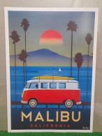 VOLKSWAGEN COMBI MALIBU - AFFICHE POSTER - Voitures