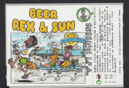 Etiquette De Bière Blonde Session IPA  -  Beer Rex & Sun  -  Brasserie Mac Never's à Maillat (01) - Bière