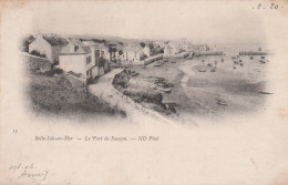 56 BELLE-ILE-en-MER  SAUZON.    Le Port De Sauzon.    Carte Nuage     TB PLAN 1904       RARE - Belle Ile En Mer