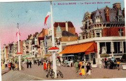 Malo Les Bains Dunkerque  La Digue Vers Malo Centre (vélo Glacier,hôtel Mirama..envoyé à  Hôtel Parisien à Lille En 1937 - Malo Les Bains