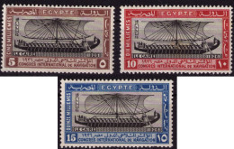 Egypt 1926 International Navigation Congress In Cairo Scott # 118-120 Unused Mint With Full Gum * MH CV 10.50$ - Neufs