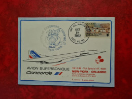 Lettre CONCORDE 1982 VOL NEWYORK ORLANDO JFK JAMAICA DESNEY - Other & Unclassified