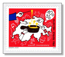 Switzerland 2024 (2/24) Food Kitschen Cheese Käse Fromage Formaggio Fondü Fondue Fonduta National Symbols MNH ** - Nuovi