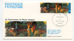 Enveloppe Timbres Premier Jour D'émission.Polynésie.Papeete 17 Mars 85.Polynésie Française Anniversaire Du Musée Gauguin - Otros & Sin Clasificación