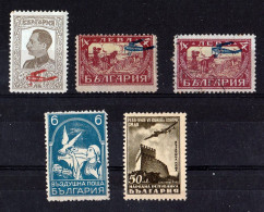 BULGARIE, POSTE AERIENNE - N° 2, 3, 7, 53 NEUFS AVEC INFIMES TRACES DE CHARNIERES + N° 3 OBLITERE - Airmail