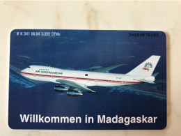 CHIP CARD GERMANY  PLANE  AIR MADAGASCAR - Aerei