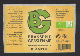 Etiquette De Bière Blanche   -  Brasserie Gessienne à Ornex (01) - Bier