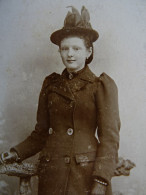 Photo Cdv  J. Ferrand à Lille -  Jeune Fille Au Chapeau, Ca 1890 L432 - Alte (vor 1900)