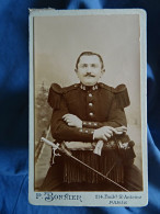 Photo Cdv P. Bonnier à Paris - Militaire Soldat Du 46e D'infanterie, Baïonnette, Ca 1900-05 L432 - Old (before 1900)