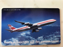 CHIP CARD GERMANY  PLANE  AIR   MAURITIUS - Aviones