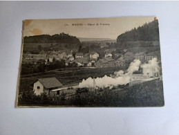 Cpa Maiche Doubs Le Départ Du Tramway Voyagée 1916 - Autres & Non Classés