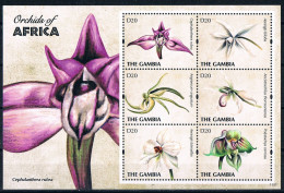 Bloc Sheet  Fleurs Orchidées Flowers Orchids  Neuf  MNH **   Gambie Gambia 2011 - Orchidee