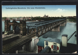 AK Ludwigshafen-Mannheim, Die Neue Rheinbrücke Mit Strassenbahn  - Ludwigshafen