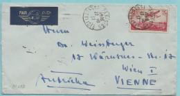 N°11 (poste Aérienne) Sur Lettre De PARIS 12/10/1937 Via PARIS AVION Vers WIEN 13/10/1937 - 1927-1959 Briefe & Dokumente