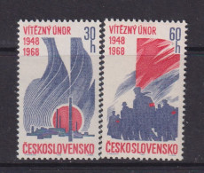 CZECHOSLOVAKIA  - 1968 Victorious February Set Never Hinged Mint - Ungebraucht