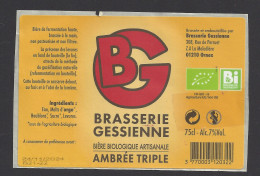 Etiquette De Bière Ambrée Triple  -  Brasserie Gessienne à Ornex (01) - Cerveza