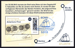 BRD Mi. Block 93 "Tag Der Briefmarke - America`s First " ESST Bonn - Usados