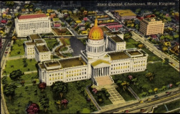 CPA Charleston West Virginia USA, State Capitol, Luftaufnahme - Sonstige & Ohne Zuordnung