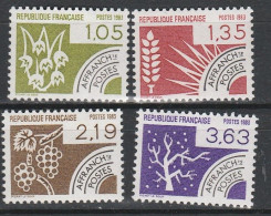 France Préoblitéré N° 178 à 181 ** Série Les 4 Saisons, 4 Valeurs - 1964-1988