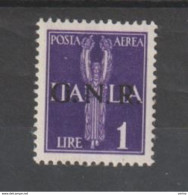 R.S.I.:  1944  P.A.  ALLEGORIA  -  £. 1  VIOLETTO  N. -  SASS. 121 - Airmail