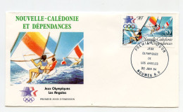 Enveloppe Timbres Premier Jour D'émission.nouvelle-Calédonie.jeux Olympiques De Los Angeles 20 Juin 84 Noumea R P - Altri & Non Classificati