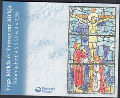 FÄRÖER Markenheftchen MH 24 Mit 4x 511-512, Postfrisch **, Kirchen, 2004 - Féroé (Iles)