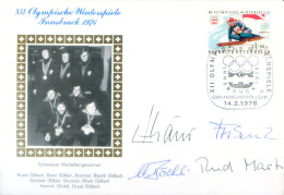 Sport. Olimpiadi Innsbruck 1976. Busta Con Autografi Di Alcuni Atleti Svizzeri Medagliati. - Sonstige & Ohne Zuordnung