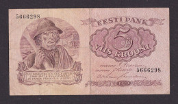 1929 Estonia Bank Of Estonia Banknote 5 Krooni,P#62A - Estonia