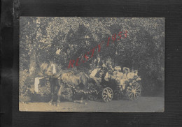 CARTE PHOTO PERSONNAGES CAROSSE AVEC FLEURS CHEVAL FEMME AVEC CHAPEAU CACHET BALARUC LES BAINS & BAGNÈRES DE LUCHON - Fleurs