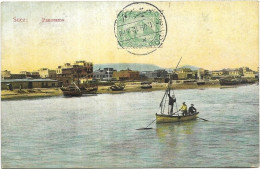 EGYPTE. SUEZ. PANORAMA  CARTE ECRITE - Suez