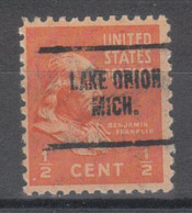 USA Precancel Vorausentwertungen Preo Locals Michigan, Lake Orion 704 - Voorafgestempeld