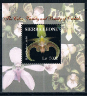 Bloc Sheet  Fleurs Orchidées Flowers Orchids  Neuf  MNH **  Sierra Leone 2004 - Orchids