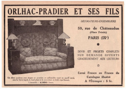 1932 - Publicité - Orlhac-Pradier Décorateur Au 59 Rue De Châteaudun à Paris 9ème - Publicités