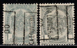 Preo's (53) "LA LOUVIERE 00" OCVB 293 A+B - Roller Precancels 1900-09