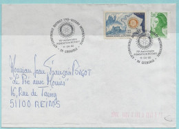 FRANCE - N°1009 Sur Lettre - 75° ANNIVERSAIRE ROTARY GRENOBLE 11/04/1992 - Rotary, Club Leones