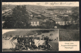 AK Münsingen, Truppenübungsplatz, Soldaten Auf Dem Zeltplatz  - Münsingen